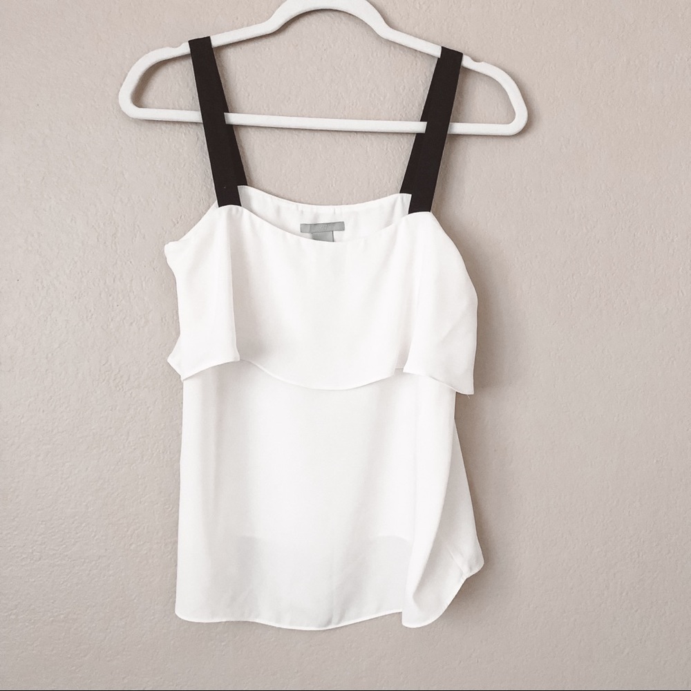 H&M Camisole Top with Flounce Cream Summer Size 4